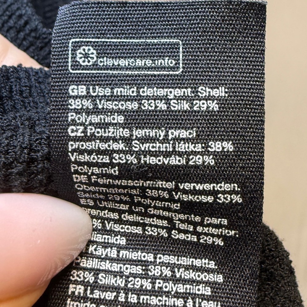& Other Stories Stockholm Atelier Black Ribbed Silk Blend Tank Top Size S - Picture 7 of 8